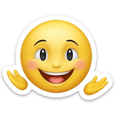 a cute face of pure joy and ecstasy, in the classic yellow emojis stylings  sticker