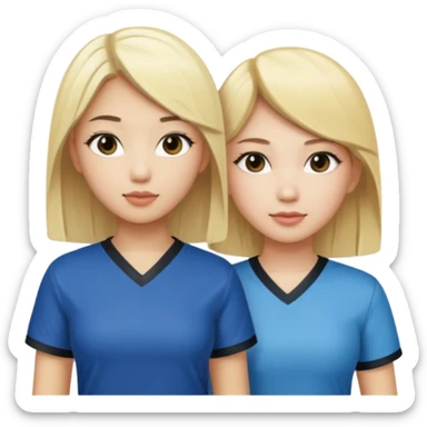 aisan girl and white girl with blonde hair going to the club sticker