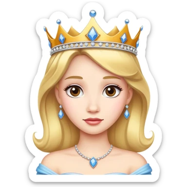 princess with crown and tiara sticker