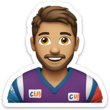 Garçon brun jouant au handball sticker