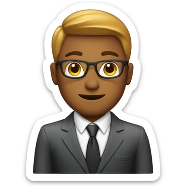 young businessman in a chair sticker