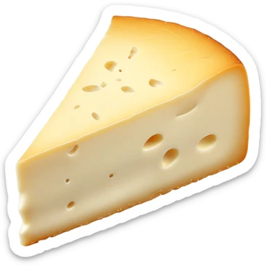 cinematic-realistic-brie-cheese-emoji,-featuring-soft-ripened-cheese-with-a-delicate white rind-rendered-with-lifelike-detail-and-inviting,-natural-lighting sticker