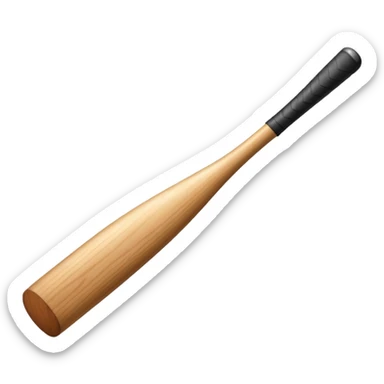 A piece of wood with a baseball bat sticker