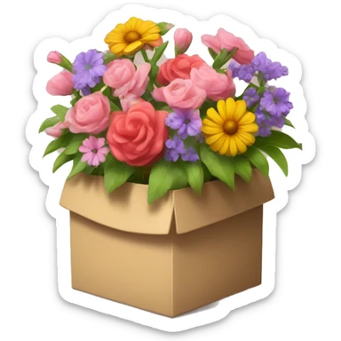 flowers in a hat box latona sticker