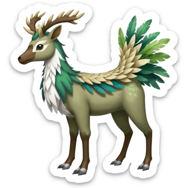 Stantler-Silvally-Skiddo-Mudbray-Amaura-Virizion-fusion-creature-hybrid (full body) sticker
