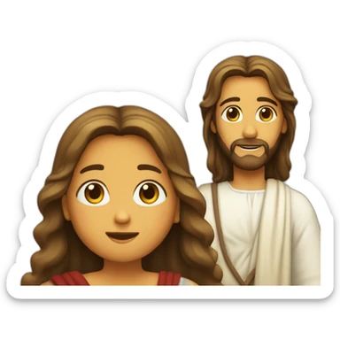 jesus qui fais un câlin à une fille sticker