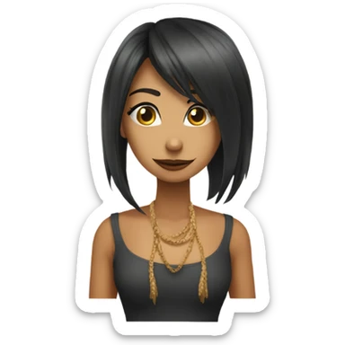 Garota gótica com franja sticker