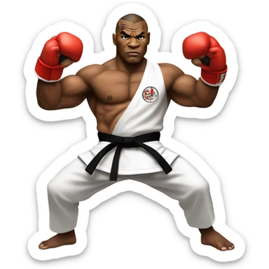 Mike Tyson karate sticker
