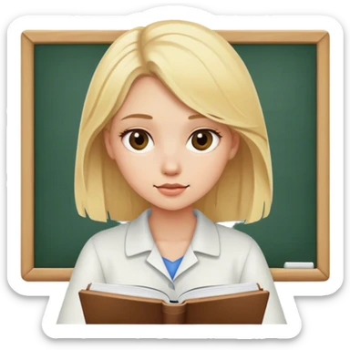 blonde girl studying  sticker
