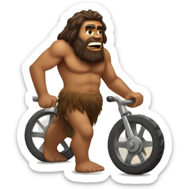 caveman with wheels sticker