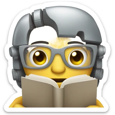 cute robot writer sticker