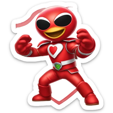 Elmo Power Ranger:
Red Heart Ranger
A small but mighty Ranger in red armor, Elmo has the power of empathy, connecting with others through a heart-shaped shield. His laughter and spirit boost his team’s morale. sticker