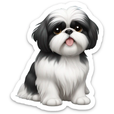 Black and white Shih tzu  sticker