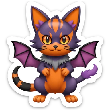 Noibat-Litten-Torracat-fusion-Fakemon-Pokémon-creature  sticker