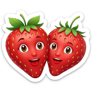 strawberry 🍓 and red kiss 💋 fashioned stylish little emoji for “slay” reaction sticker