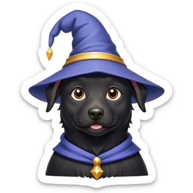 black dog Wizard sticker