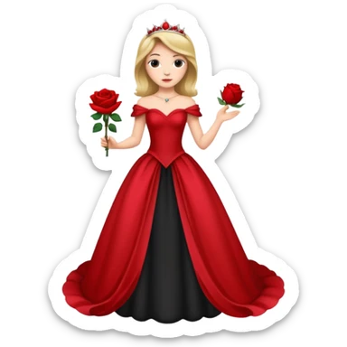 Red rose princess full body sticker
