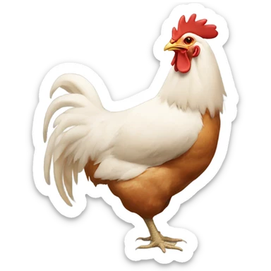 Chicken with a cock sticker