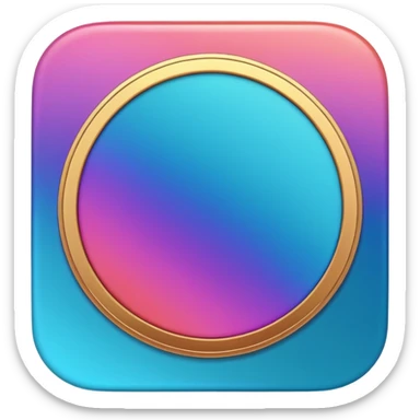 
One  Rotate 55 degree  coin color in in gradient of turquoise, blue, pink, purple, and coral sticker