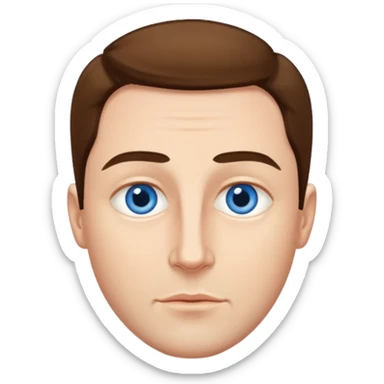 a man with deep blue almond eyes and hollow cheeks with a perfect jawline sticker