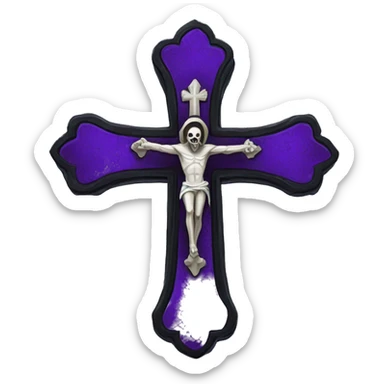 Gothic cross sticker