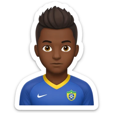 Brazilian black football player with eccentric haircut sticker