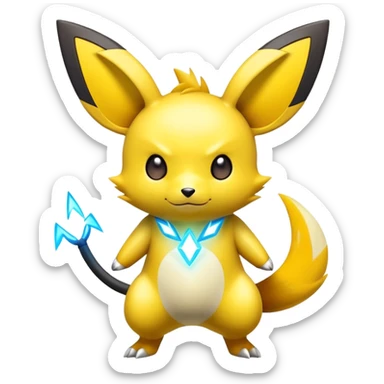Shiny Colorful Pichu-Raichu-Zeraora-hybrid-creature sticker