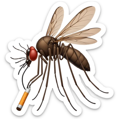 mosquito negro fumando un cigarro sticker