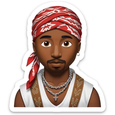 tupac bandana sticker