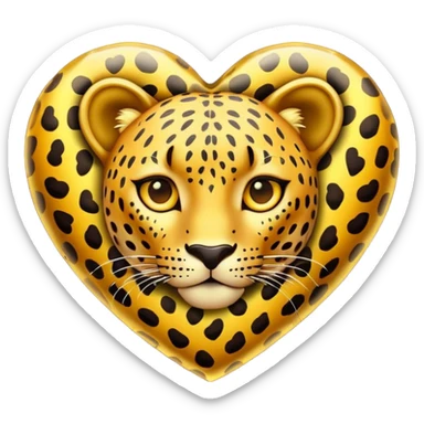 Light Leopard heart sticker