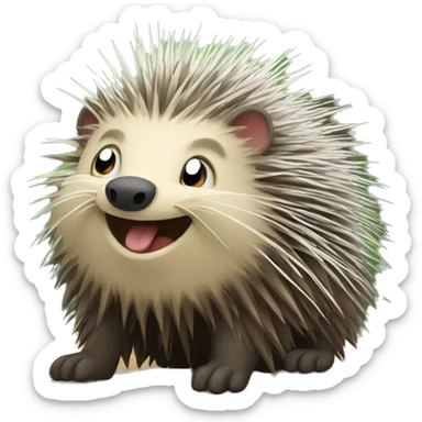 Happy porcupine sticker