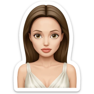 Angelina Jolie, white dress sticker