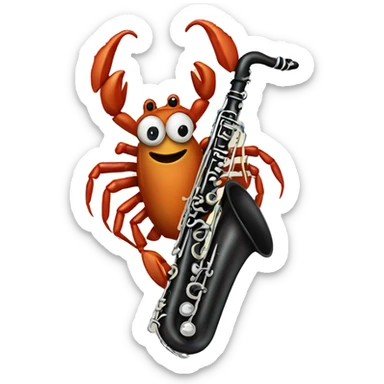 oboe playing crab
 sticker