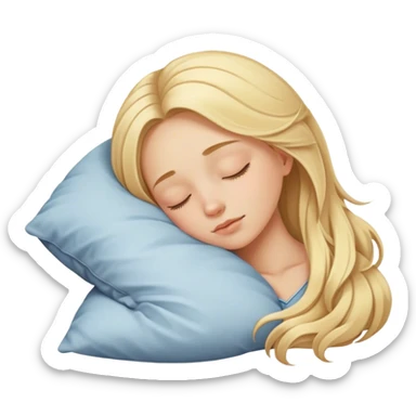 blonde girl with long hair sleeping sticker