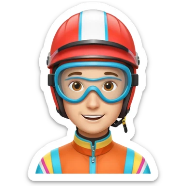 horse race jockey portrait, head and shoulders only, wearing colorful racing helmet and goggles, sporty uniform collar, confident smile, 3D cartoon, mobile game icon style, clean background, no text, no watermark
 sticker