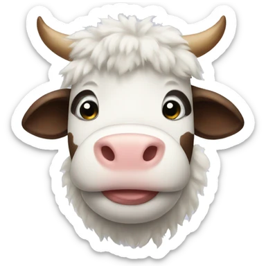 fluffy cow sticker