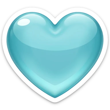 aquamarine heart, simple, clear, iconic sticker