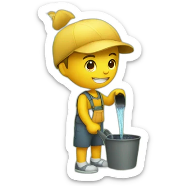 watering the tree sticker