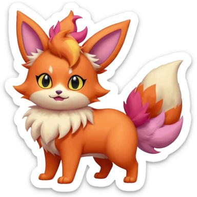  Fey Toony Espurr-Flareon-Skitty-Delcatty-Sprigatito-Purrloin-fusion-hybrid sticker