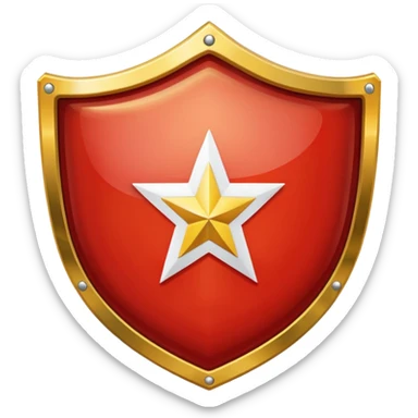 a shiny shield with the USSR flag inside sticker