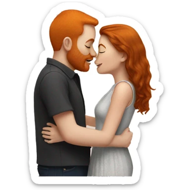 Ginger guy kissing brunette girl 😘 sticker