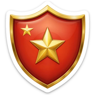 a shiny shield with the USSR flag inside sticker
