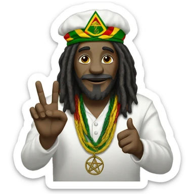 Rastafari Seal of Solomon Hand Gesture sticker