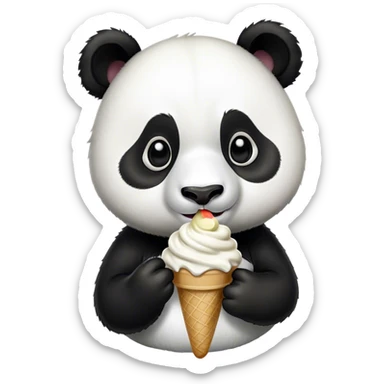 Panda eating ice créame sticker