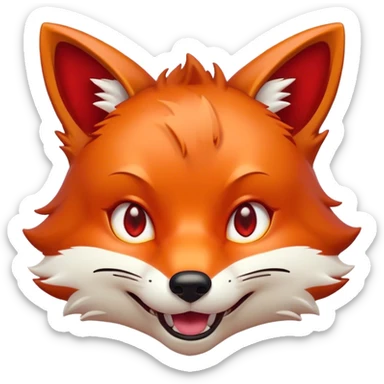 Cinematic Comical Fox Portrait Emoji, Head tilted dramatically with an exaggeratedly amused expression, featuring a striking red Fur with bold white patches and wide, expressive amber eyes filled with playful disbelief, Simplified yet hilariously expressive features, highly detailed, glowing with a slightly sassy glow, high shine, dramatic yet playful, stylized with an air of cheeky mischief, bright and endearing, soft glowing outline, capturing the essence of a spirited and over-the-top fox, so meme-worthy it feels like it could side-eye its way into woodland internet fame instantly! sticker