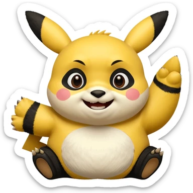 Pickachu and Kung fu panda po sticker