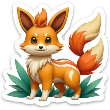 Meloetta-Flareon-Growlithe-Furret-Linoone-Eevee-Pokémon-Fakémon-creature sticker