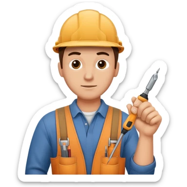 a handyman holding a screwdriver sticker