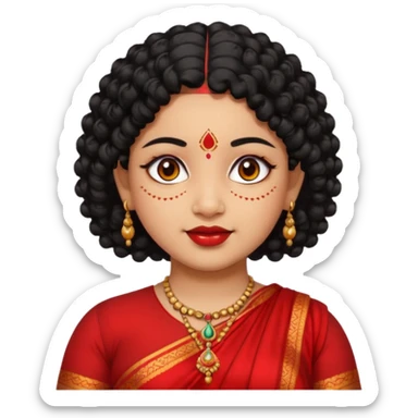 Indian fat girl south Indian curly short black hair sticker