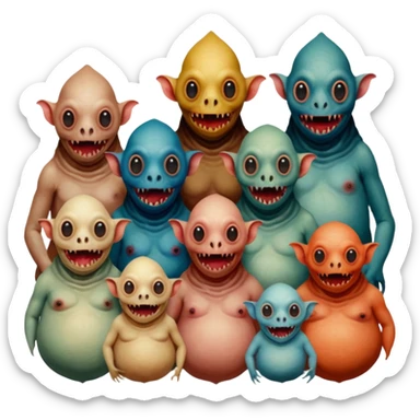 aesthetic brilliant divine lighting, oil paint  -  hieronymus bosch phantasmagoric mutated creatures sticker